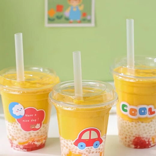 Jiamo Thick Straws Disposable Individually Packed 60 Pieces 12mm*230mm Pointed Plastic Straws Milk Tea Porridge Beverage