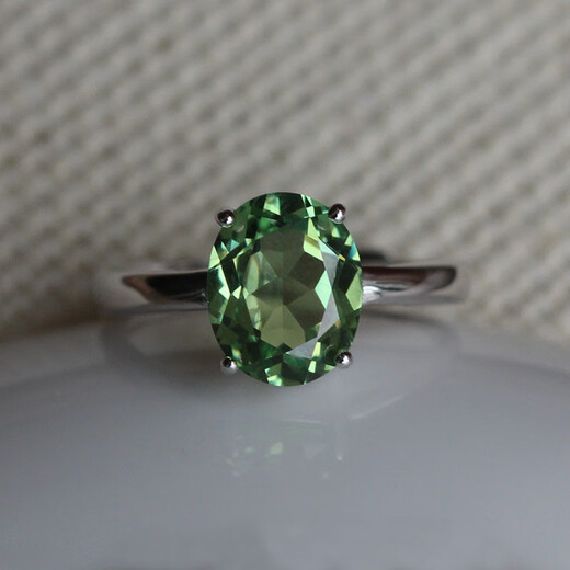 DL 1998 Alexander color-changing gemstone simple oval stone ring for women silver white gold (main stone 8X10mm)