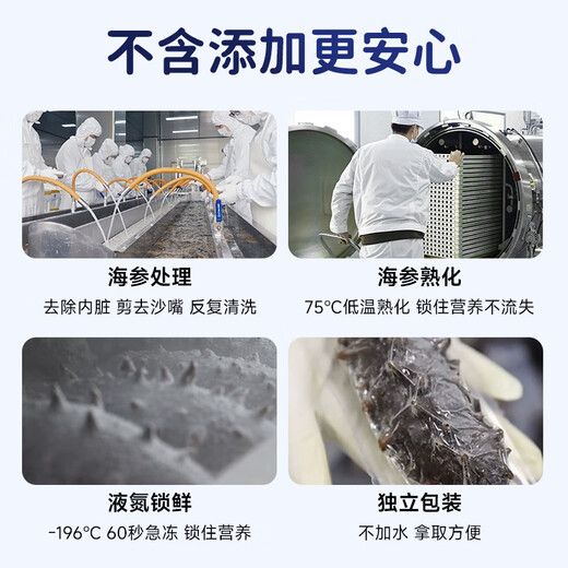 Fresh out of Dalian ready-to-eat sea cucumbers, sea cucumbers, sea cucumbers, sea cucumbers, sea cucumbers, dried goods 7-13 heads, net weight 500g