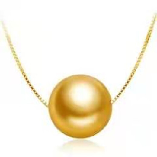 Fat Donglai's same style freshwater pearl pendant comes and goes, natural seawater powder, passerby, gold, 9-10mm x 45cm