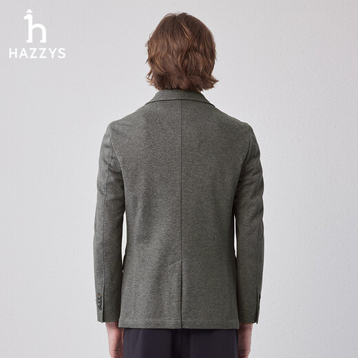 HAZZYS Men's Spring and Autumn Gentleman's Quality Fitted Unisex Commuting Knitted Suit ASUZJ0BAJ01 Gray GE L (175/96A 48)