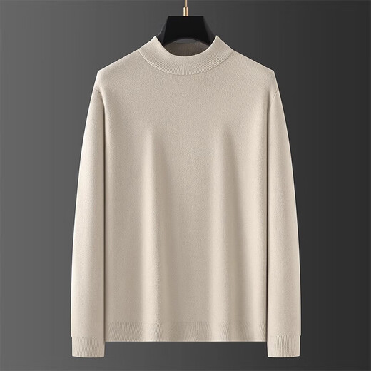 Men's sweater winter thickened velvet half turtleneck sweater men's pullover sweater men's base shirt clothes men's velvet 456 half collar sweater - black XL recommended 130-150Jin Jin equals 0.5 kg
