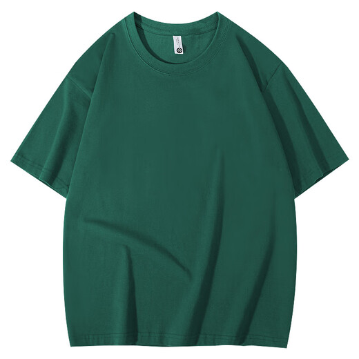 YOOOURTHING经典款宽松落肩纯色230克纯棉短袖T恤男港风潮牌大码打底衫上衣男 白色 XL 建议（130-145斤）