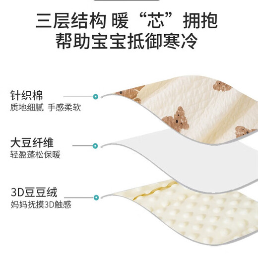 Cotton++ children's quilt beanie quilt blanket kindergarten nap newborn baby pure cotton quilt quilt air conditioning quilt four seasons soy fiber Mengtu four seasons 18-28 degrees 110*120cm