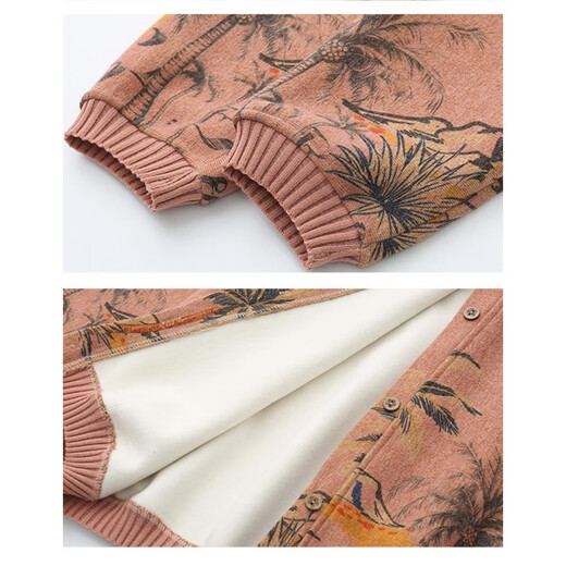 Zhidou doudou doppelbraunen Pullover für Frauen Spezialgröße 200 Jin [Jin ist gleich 0,5 kg] Fett Mutter gestrickt und Samtjacke für Herbst- und Winter mittleren Alters und ältere 9435 warmes Leder Pink plus Samt 11xl 2xl 115/135 Jin [Jin Equals 0,5 kg]