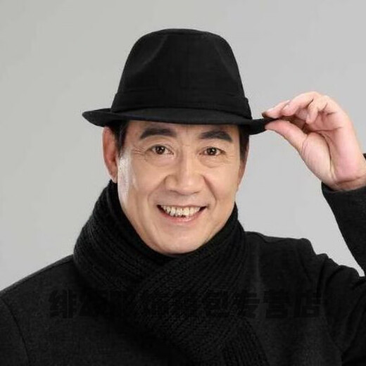 Qian Lianyu painter's doctor's hat men's spring and autumn woolen hat hat middle-aged and elderly men's jazz hat winter old man hat fine woolen black slightly smaller size 57 cm
