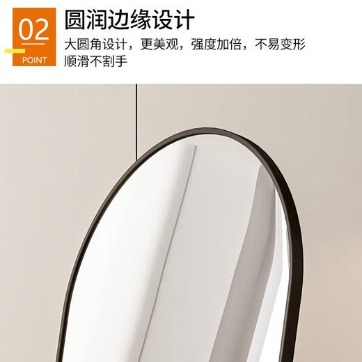 悠若琦穿衣镜拱形全身镜卧室挂墙试衣镜女生立体家用ins风落地壁挂镜子 银色150*40（壁挂+落地） 工厂直发 破损包赔