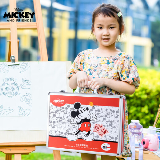 Ensemble de broussailles Disney 160 pièces de peinture pour enfants coffret cadeau de dessin ensemble de peinture ensemble de peinture brosse aquarelle de papinerie de papeterie