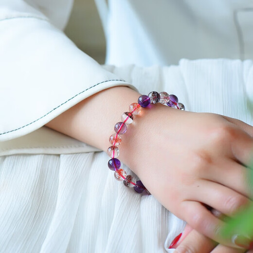 Eternal Symbol Collection Grade Brazilian Super Seven Amethyst Bracelet Jewelry Men's and Women's Blackcurrant Crystal Bracelet Birthday Gift Collection Grade Blackcurrant Super Seven Crystal 8mm