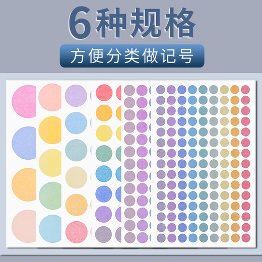 彩色圆点贴纸幼儿园空白可手写彩色波点标签圆形自粘性封口不干胶帖纸可粘贴小尺寸圆点小标签贴自粘即时贴 圆形8mm彩色1包/共675贴（各种笔都可写）