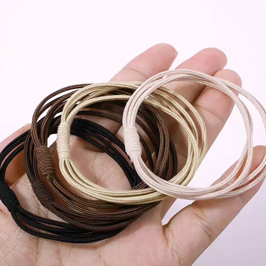 Jian Yingshu high elastic four-strand hair ties 20 pieces high elastic rubber band high ponytail headband hair tie leather case