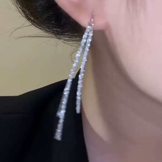 Temperament long round face slimming galaxy tassel earrings fashionable niche design versatile new earrings for women galaxy tassel earrings