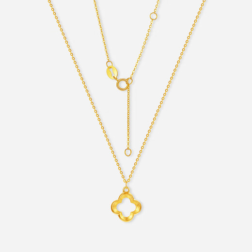 Saturday Fortune 18K gold necklace for women, gold four-leaf clover necklace, birthday gift C0613784 40+5cm
