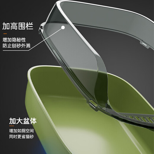 Hanhan Paradise cat litter box, litter shovel, cat toilet, poop basin, semi-enclosed anti-splash tray, pet supplies L