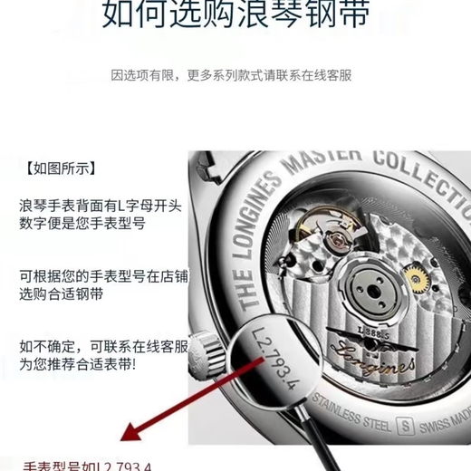 Mingjiang Originalstahlgürtel L2 Gurt Männer acht-nöte Mond Phase 793/909/673 Frauen 628 Longines Original Edelstahlarmband Longines Mingjiang Original [Silber] 18 mm