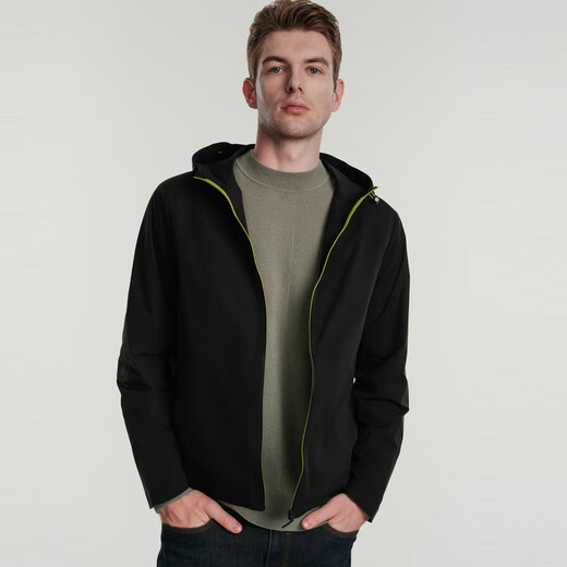 Jinba Men's Automne et Hiver Hooded Color Youth Youth Style Simple Short Veste NKDE3878 FOREST GROOT DROID XL