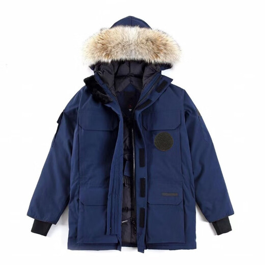 XUEZHONGFEI Snow Flying Same Style Down Jacket Men's 2025 Winter New Mid-Length Outdoor Workwear Parka Jacket Women Sapphire Blue ((Upgraded and Thickened) Unisex Style L Recommended 126-145 Jin Jin equals 0.5 kg