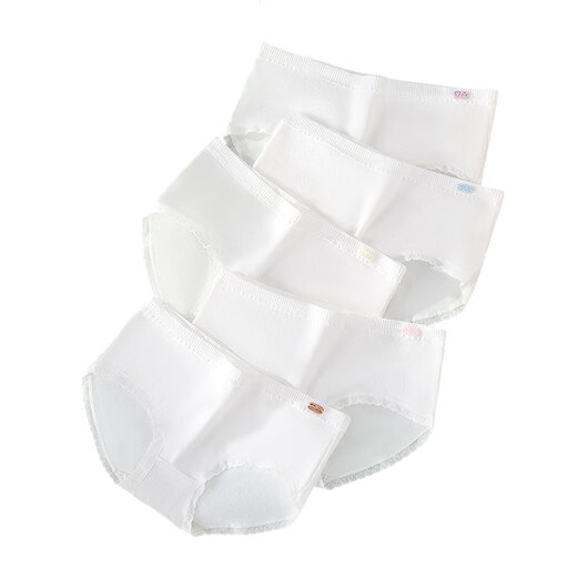 Langsha children's underwear for girls in the developmental period 7A antibacterial cartoon briefs five-pack white 140