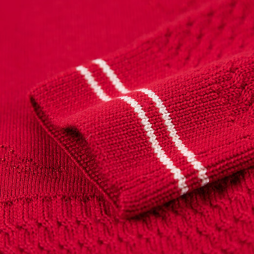 HazZYS brand children's clothing girls' suit 2025 spring new red elastic bumper comfortable soft simple lapel skirt classic red 105