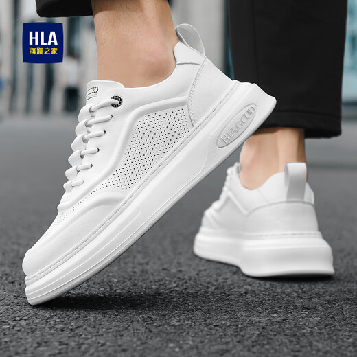 海澜之家男鞋秋冬2025新款经典板鞋男小白鞋增高男士运动休闲鞋透气鞋子男 白色 40 【运动码】