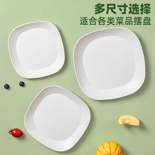 Rice husk disposable dinner plate, biodegradable, thickened, waterproof and oil-proof, barbecue fruit disc, camping and picnic utensils, 7-inch rice husk dinner plate, 10 pieces/set