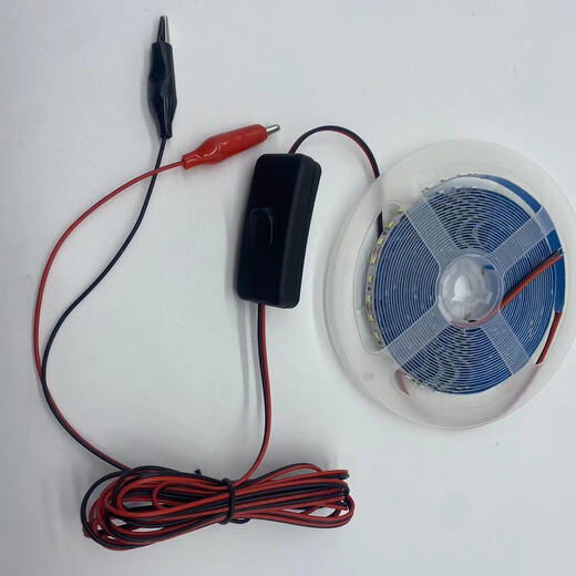 百幻BAIHUAN12V48v60v72v灯带摆摊夜市低压led灯摆地摊灯带防水三轮车电动车 夹子头12V[单独一块电瓶] 柔和暖黄1米[非防水]