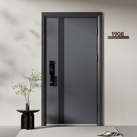 
OUDILE thickened Class A security door entrance door + anti-plitting and explosion-proof safety door mother door + smart door lock fingerprint lock Fully automatic intelligent lock 2050*1050/2150*960