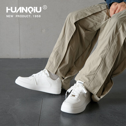 Global Air Force White Shoes Men's 2025 Spring New White Bailiu Korean Style Sports and Casual Couple Board Shoes Men's Shoes 829 White [Couple Men's Style] 39