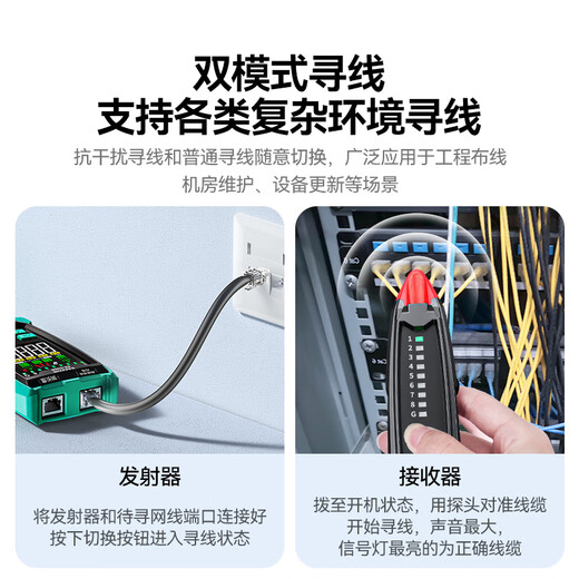 Shanze multifunctional network cable finder supports POE charged 60V voltage-resistant line patrol network cable length breakpoint line finder line finder anti-interference SZ-D268