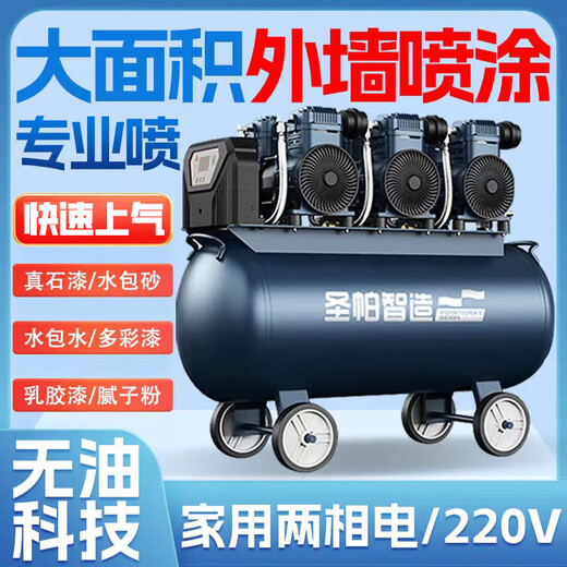 圣帕智造空压机大功率无油多功能15L木工专用1100W伏虎高效空压机 圣帕1390W-30L吹尘套餐