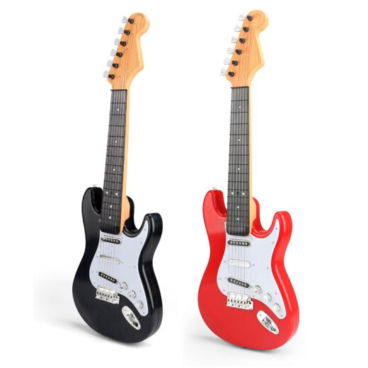 Jingqiao Kinder großer Größe spielt Jungen und Mädchen Simulation Ukulele Elektronische Gitarrenspielzeugmusik Anfänger Musikinstrument grenzüberschreitende A-Style Red E-Gitarre ~ String Induktion Lademodell