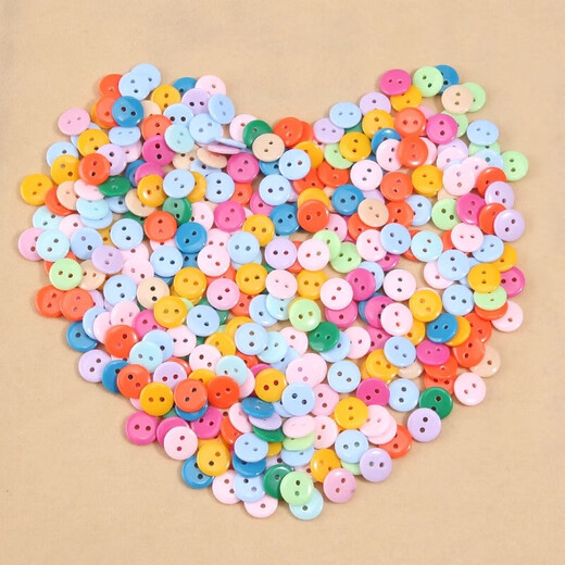 Color mixed resin color bread buttons kindergarten early education two-hole button cufflinks 11.5mm color mixed pack 1 pack 50 pieces in total