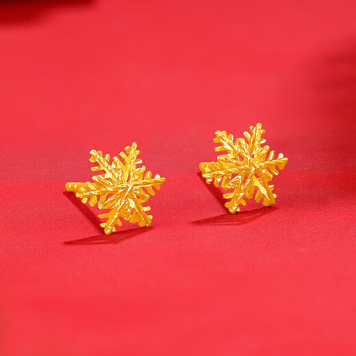 Liuguifu Jewelry 18K gold earrings romantic snowflake K gold earrings fashionable versatile earrings for women EK020003918K rose gold