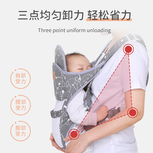 Aiyuanmei (aiyuanmei) Babygurt vorne und hinten mit zwei Purzontal- und Front-Held-Stilen einfacher Baby-Multifunktions-Neugeborene-Leichtbaby-Rücken-Artefakte Graues Schwein atmungsaktives Netzhautstil