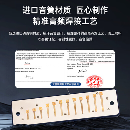 
FEIFAN 12-hole blues harmonica for adults and general scale professional musical instrument for beginners and elementary school students 12-hole E-flat starry sky F12