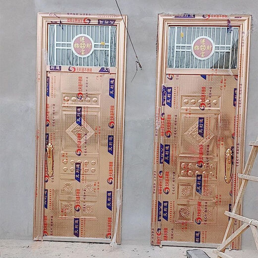 Qinkai rose gold stainless steel with bright window door transom door bright window waist door stainless steel single door safety door money plate rose gold customized according to your size