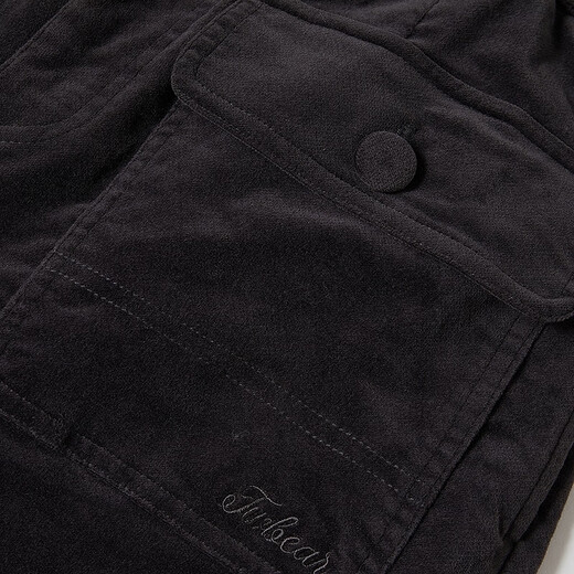 Teenie Weenie Bear Women's Simple Casual Pants 2025 Autumn New Flower Bud Waist Work Wear Velvet Shorts Gray L