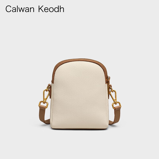 CALWAN KEODH官网手机包包女包新款真皮斜挎包迷你包生日礼物送女友老婆 【米白咖】轻奢时尚腰包小挎包实用走心女生闺蜜