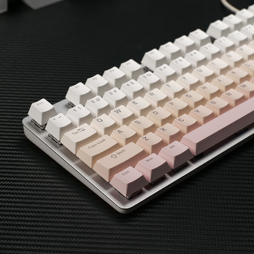 
Logitech K835 wired mechanical keyboard game e-sports keyboard 84 key computer office keyboard personalized pbt keycap for boyfriend K835 sakura keycap [gradient version] single light blue axis