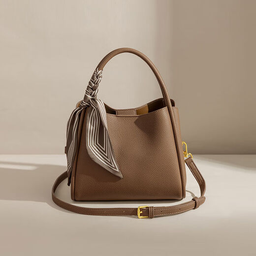 Handbags for women 2024 new fashionable and atmospheric bucket women's bags for mothers, middle-aged women's crossbody bags for women, elephant gray silk scarf, versatile for the season