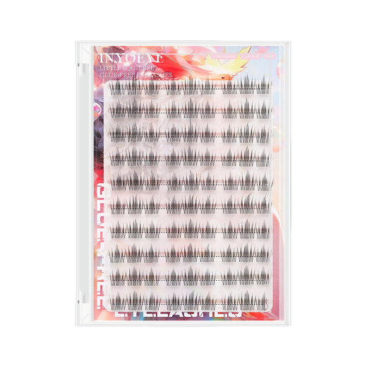 INYOEYE glue-free stemless false eyelashes camellia natural daily style glue-free stemless false eyelashes camellia 90 clusters (1 box)