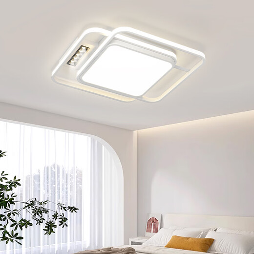 Covid Wohnzimmer Hauptlampe Deckenlampe 2025 Neue Zhongshan Lampe moderne einfache und atmosphärische Ganzhauslampe-Paket Kombination HJM9905-White Rechteck-108cm-Tmall Elf