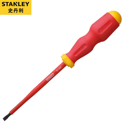 史丹利（STANLEY）螺丝刀一字螺丝批VDE1000V绝缘耐压起子工业级电工维修专用改锥 一字 4.0x100mm 65-967-22
