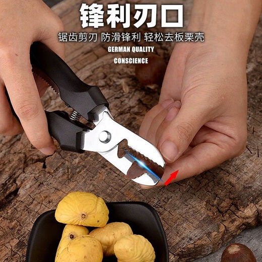 Raw chestnut opener, chestnut peeling machine, chestnut shearing machine, chestnut shell peeling clip, stainless steel tool, 1 pack, chestnut shears