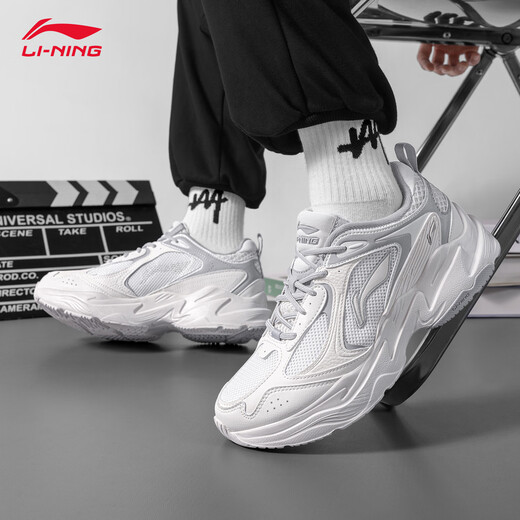 
Li Ning sports and casual shoes for men in spring and summer new soft sole height-enhancing versatile trendy student breathable wear-resistant running shoes for men in Yunwu white/coin gray 42