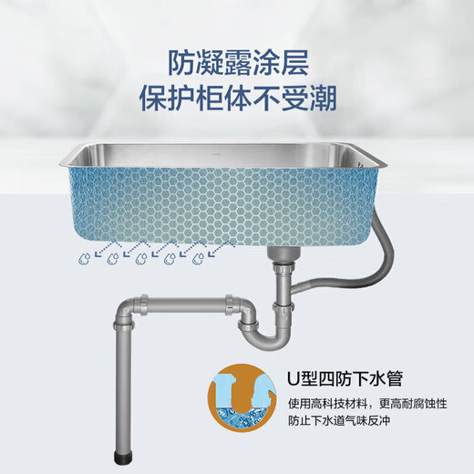 Moen (Moen) 304 Edelstahlspüle Waschbecken Küchin unter Theken Basin Spülbecken 700 mm groß