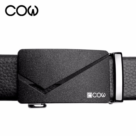French COW belt men's automatic buckle leather belt youth business casual fashion leather belt boyfriend Valentine's Day gift two-year belt free replacement C-618 scratch-resistant and wear-resistant microfiber leather belt