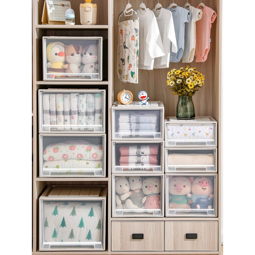 
Xingyou Storage Box Drawer Clothes and Wardrobe Plastic Household Underwear Clothes Cabinet Organizing Box Wardrobe Storage Box Export Model 3523[38L] Length 47 Width 35 Height 23cm