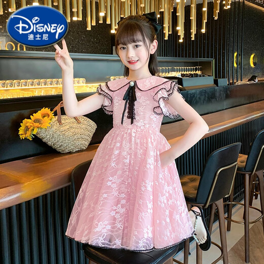 Disney (Disney) Girls Kleid Kinderprinzessin Kleid Kleid Kleidung kleiner Mädchen Kleidung Rock Sommer 2025 Neue Kinderkleidung Frauen 2601 Pink 120 cm (120 cm)