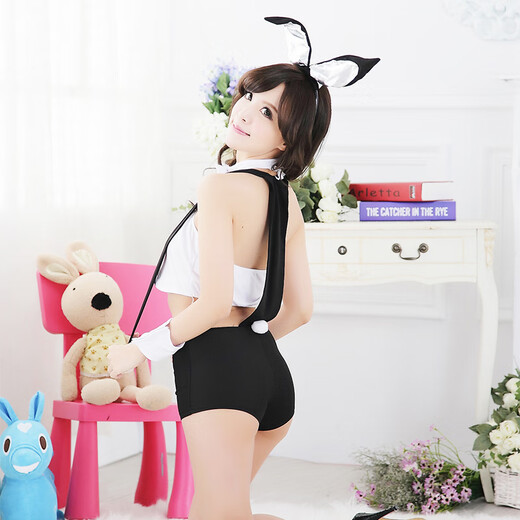 
Long Night Manman Passion Set Role Playing Nightclub Clothes Low Cut Uniform Temptation SM Set Student O Uniform Professional Outfit Women Cat Girl 1283 Top + Short Skirt + Scarf/Ring All Size